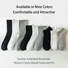 6 Pairs of Women Is Large Size Four Seasons Solid Color Simple Comfortable Fashion Trendy Mid-tube Sport Socks 2
