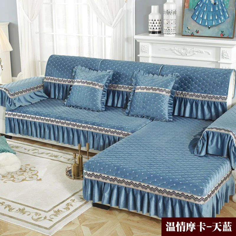 Winter Plush Sofa Cushion Nordic Living Room Fashionable Foreign Style Simple Non Slip Universal Sofa Cover 2