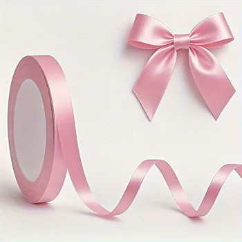 Nastro Rosa 1cm/2cm/2.5cm - Nastro Artigianale di Alta Qualità per Confezioni Regalo, Decorazioni Matrimoniali, Decorazioni Natalizie, Accessori per Capelli