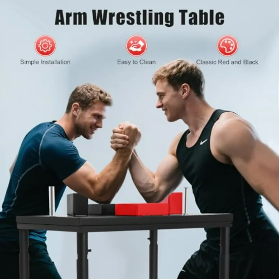 Professional Arm Wrestling Table, Standard Arm Wrestling Battle Table, Competition Training Arm Wrestling Table with 2 Elbow Pad