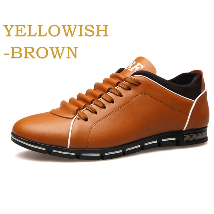 Spring Autumn Men Casual Sneakers Fashion Solid Leather Shoes Formal Business Sport Flat Round Toe Light Breathable mens shoes