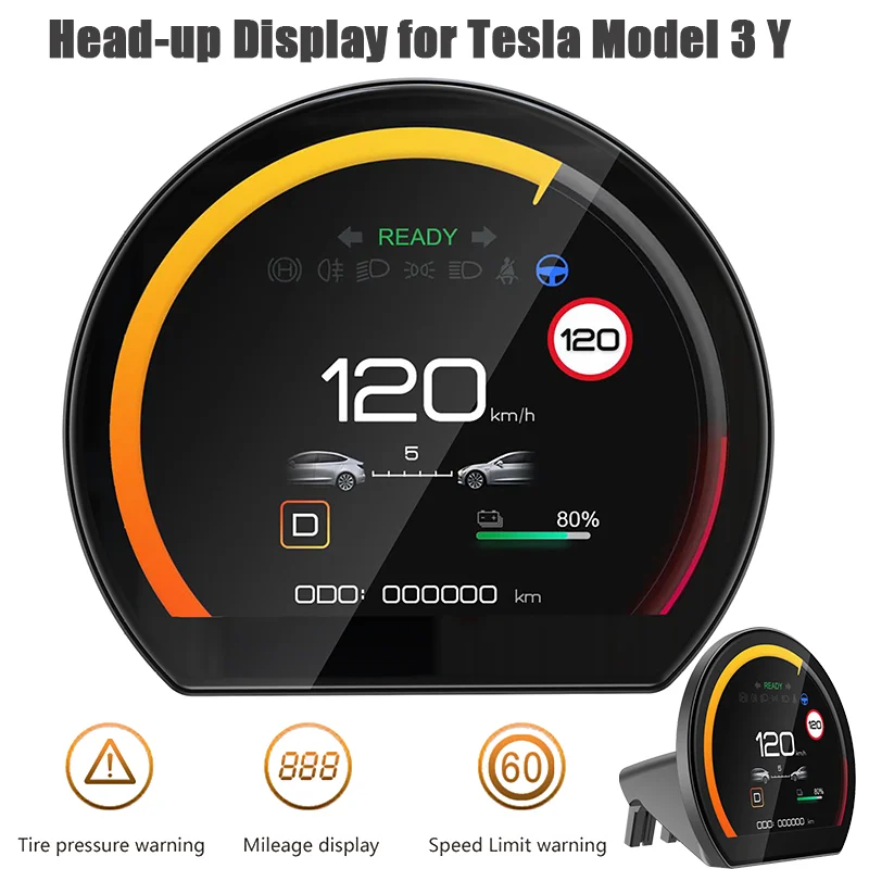 Head Up LCD Display Mileage Speed Car Meter Doors Tires Monitor Digital
