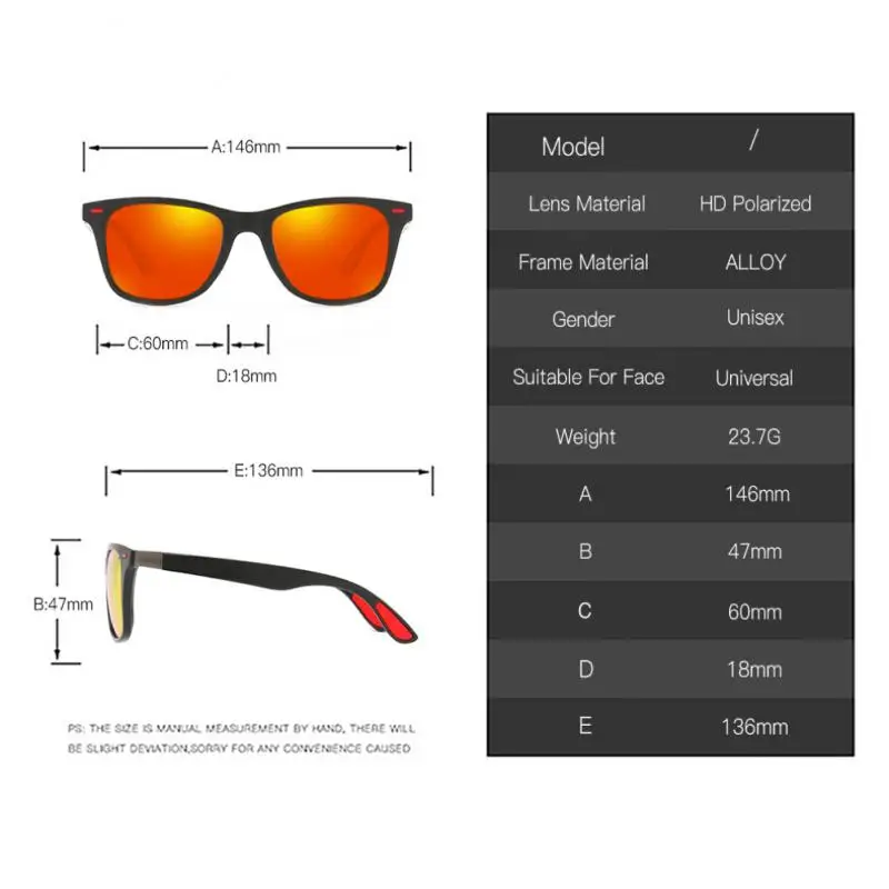Men's Polarized Sunglasses Polarized Sunglasses Fishing Sunglasses Vintage Sunglasses Summer Women Fashion Square Male Sun Glasses Vintage Driving Fishing Eyeglasses Sport Shades UV400