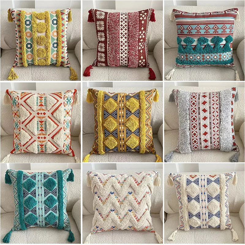 Abstract Geometric Linen Cotton Cushion Cover Throw Sofa Pillowcase Home Decor 