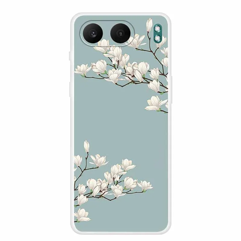 Clear Silicone Case with Landscape Flower Design - Soft TPU Back Cover
