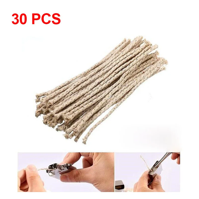 30 Pcs Wicks for Zippo Old Cigarette Lighters Kerosene Lighter Oil Alcohol Lamp Replacement Burning Wick Smoking Accessories