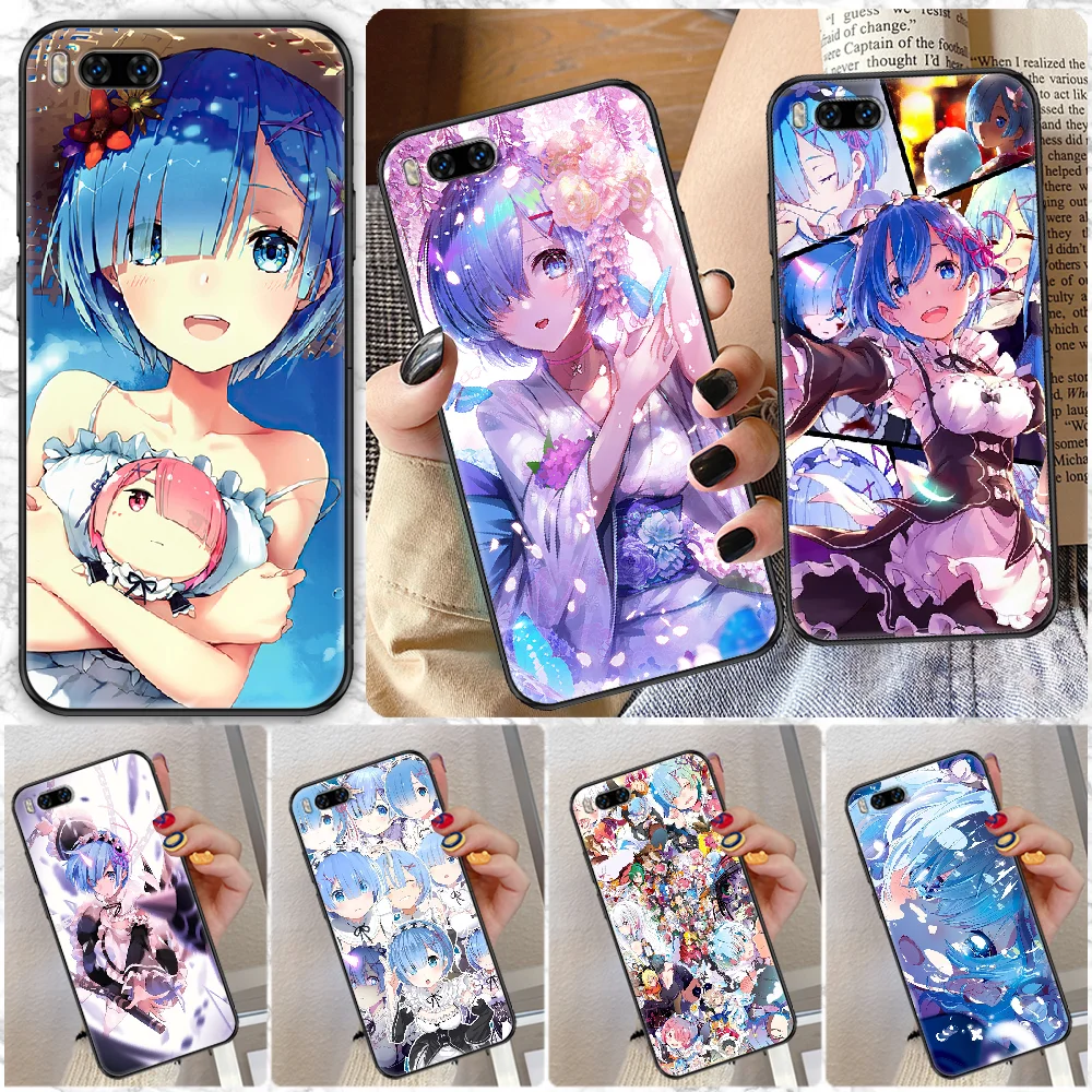 Re Zero Ram Rem Anime Phone Case For Xiaomi Mi Note 8 9 10 11 9t 10t A3 Lite Pro Ultra Black