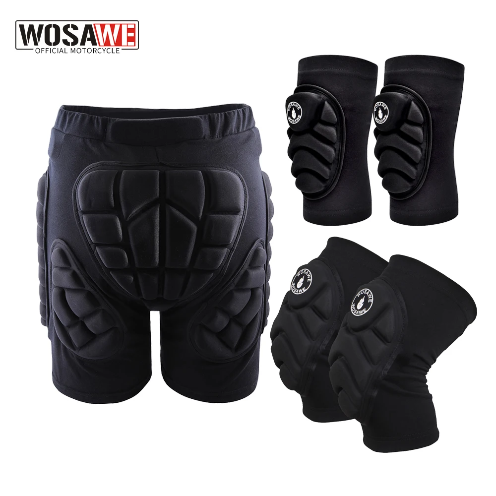 WOSAWE Outdoor Sports Pad Knee Pads Guards Elbow Protector Skiing Skating Snowboard Protection Hip Padded Shorts XS-3XL_voghion.com