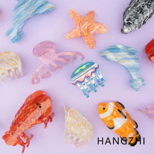 HANGZHI : 귀여운 바다 동물 헤어 클립 추천