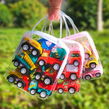 6pcs Car Model Toy Pull Back Car Toys Mobile Vehicle Fire Truck Taxi Model Kid Mini Cars Boy Toys Gift Diecasts Toy for Children 1