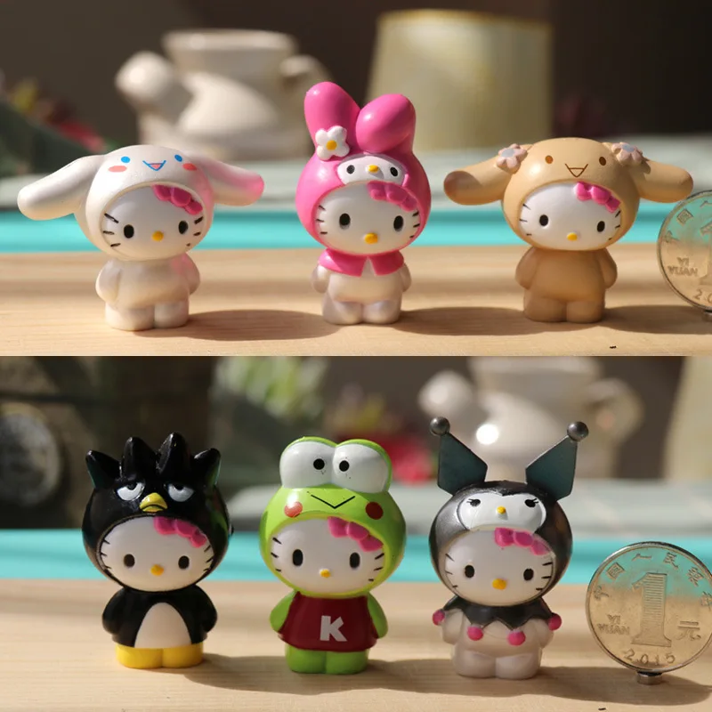 Em promoção! Sanrio, 5cm Hello Kity Figura Boneca Bonito Anime, Filme De  Desenhos Animados Periférica Brinquedos Vestir Figuras De Ação Kawaii  Material De Pvc Crianças