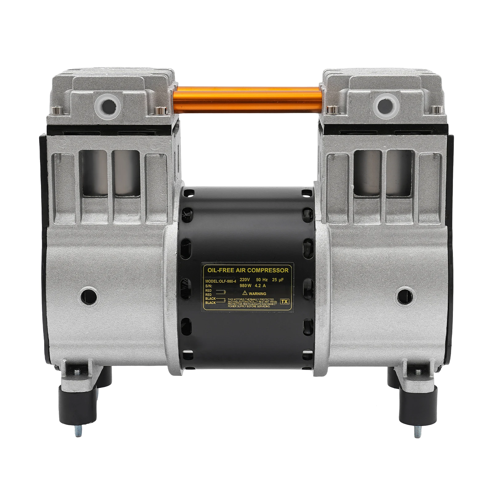 980W Pure Copper Motor Air Compressor Pump Head Low Noise Air ...