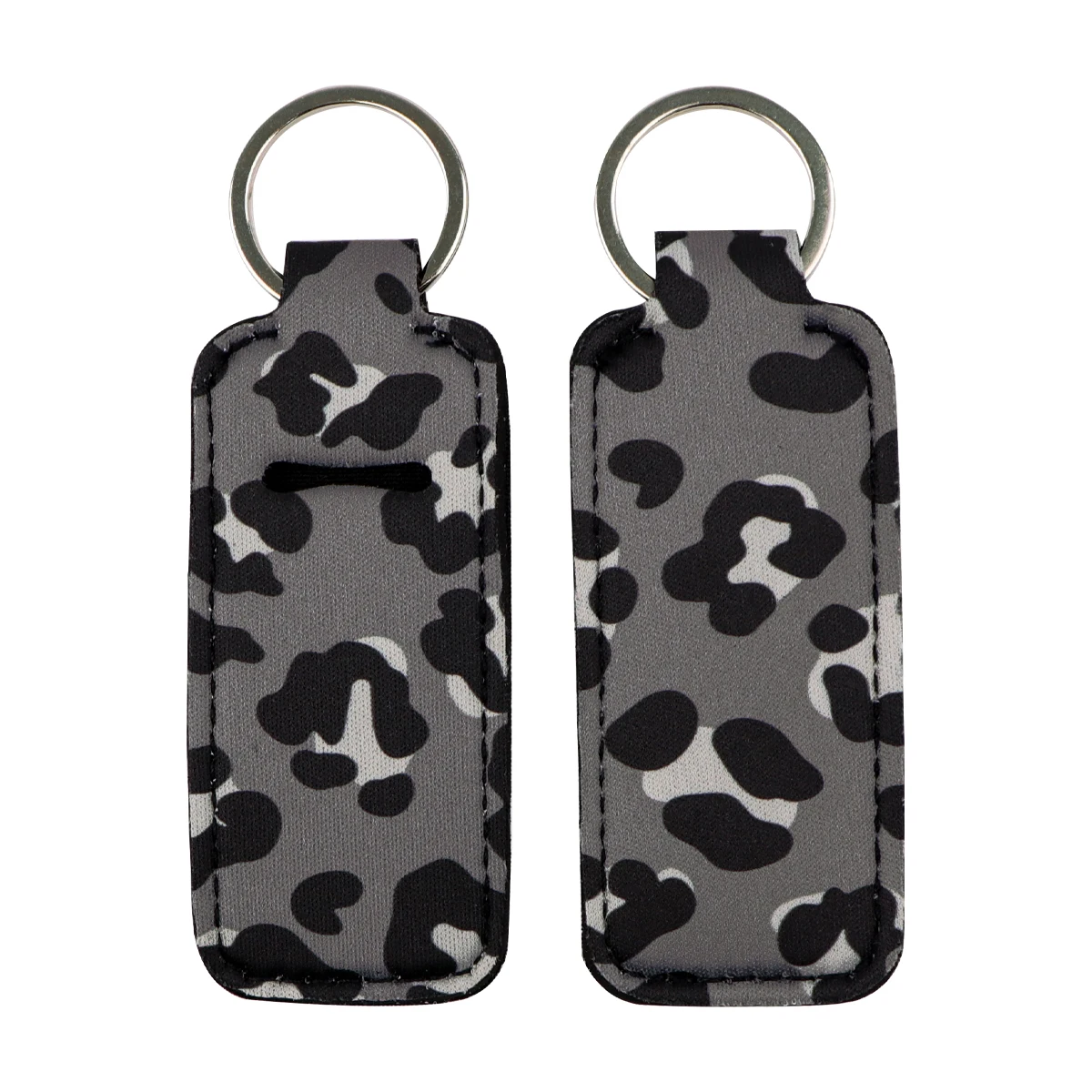 Leopard Print Lipstick Holder Keychain - Fashionable Chapstick and Lip Balm Accessory