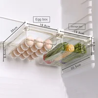 Boîte de conservation des œufs au réfrigérateur, boîte de rangement des aliments et des fruits de style tiroir, support pour œufs, boîte de conservation des aliments frais en plastique domestique 5
