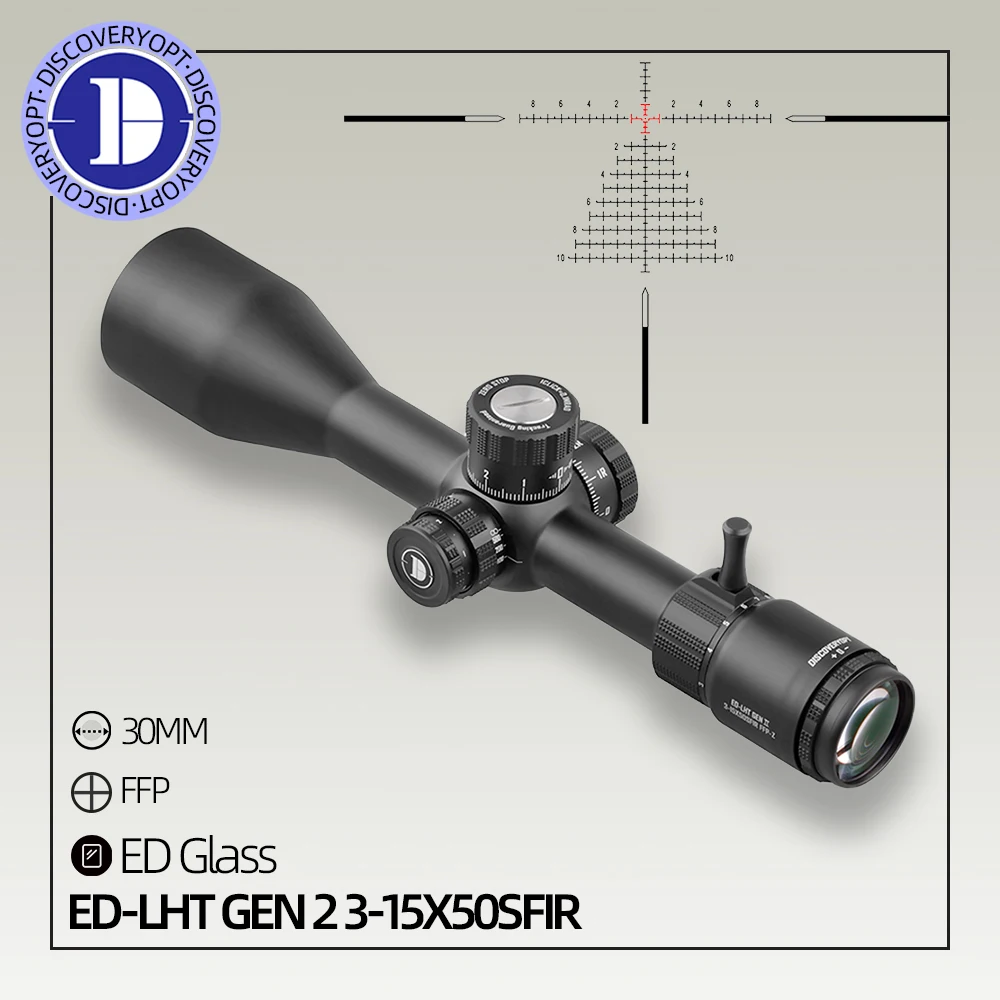 

Discoveryopt Optical Sight For Hunting Sporting Competition ED-LHT GEN 2 3-15X50SFIR Rifle Scope For .50BMG Tactical RifleScope
