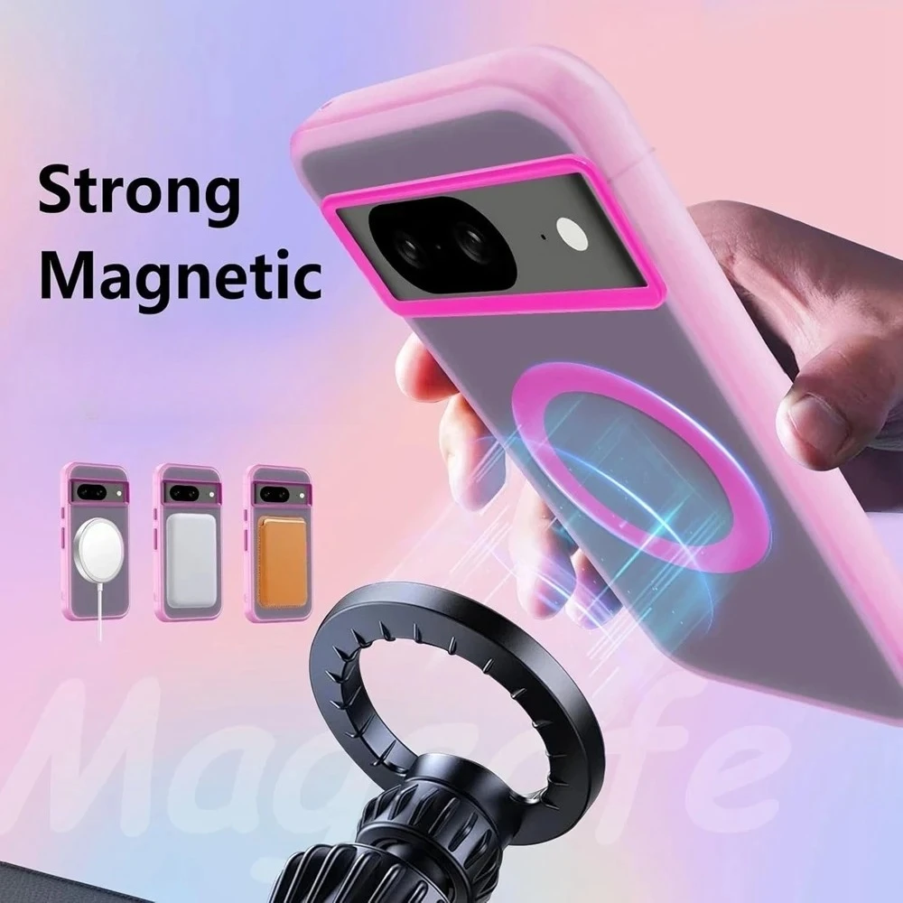 Cute Translucent Matte Magnetic Shockproof Phone Case