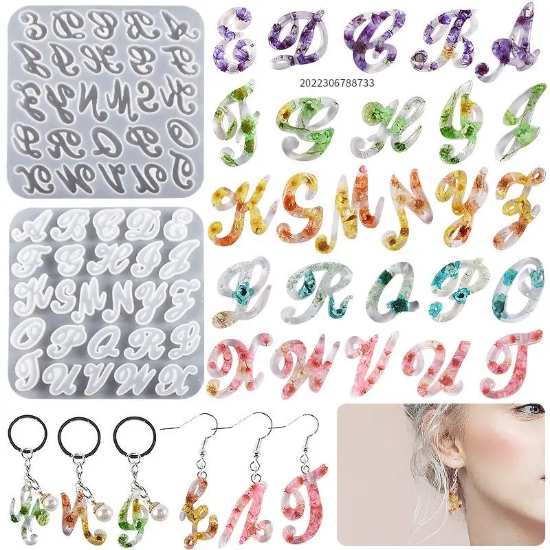 Epoxy Resin Resin Letter Necklace Alphabet Resin Molds Letter