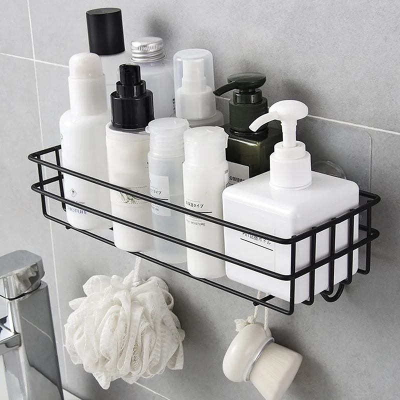 Bathroom Shelf Metal Corner Shelf Storage Rack Stainless Steel Punch-Free Firm Shower Kitchen Fitted Wall Storage Organizer Rack
