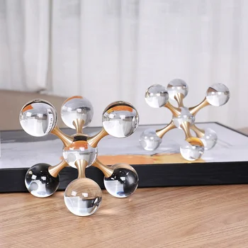 Crystal Molecular Ball Ornament Molecular Sphere Home Decor Modern Living Room Desk Statue Decoration Accessories Crafts Gift