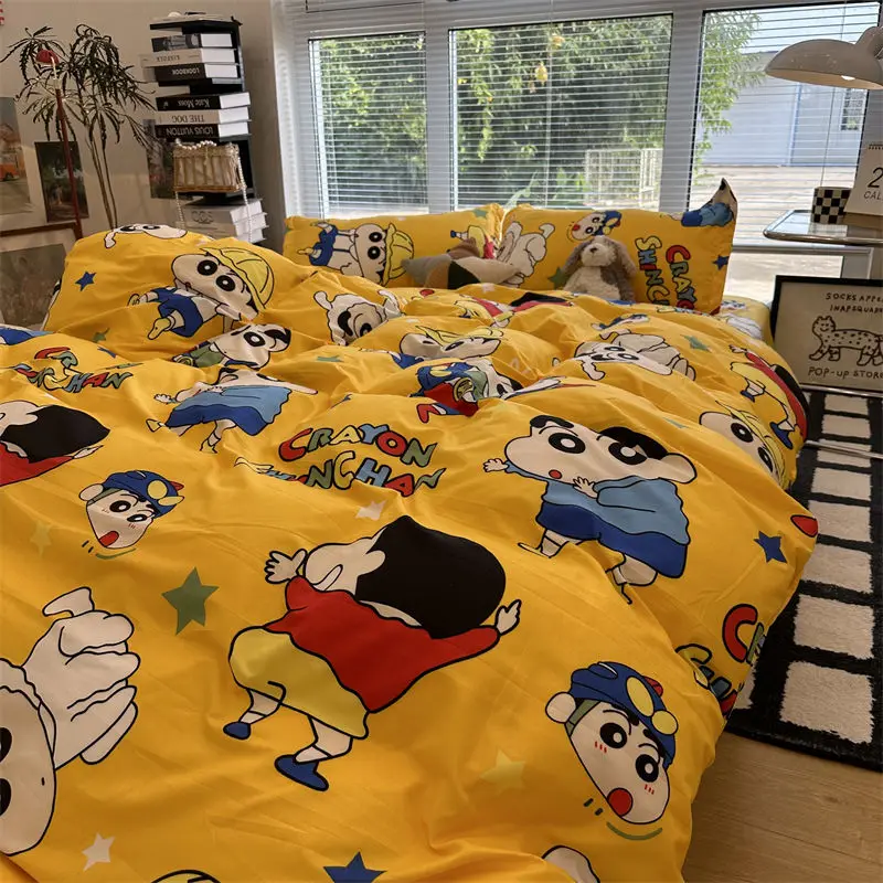 

Cartoon Bed 3/4cps Bedding Set Cartoon Anime Cute Student School Dormitory Bed Sheets Set Pillow Case Bedroom Gift Toy