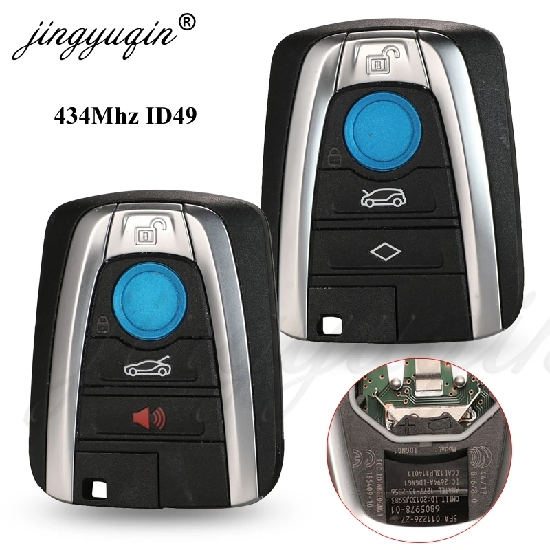 

jingyuqin Original 434Mhz ID49 Remote Car Key for BMW i3 i8 Series 2014 2015 2016 2017 4BTN Keyless Control FOB NBGIDGNG1 433Mhz