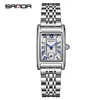 SANDA 1116 Quartz Watch Women Elegant Design Watches Rectangle Dial Waterproof Steel Leather Business Ladies Wristwatches Gift 1