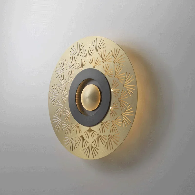 Modern LED Wall Lamp Decoration Corridor Lighting Living Room Dining Room Clothing Store Stainless Steel Round Metal Wall Lights