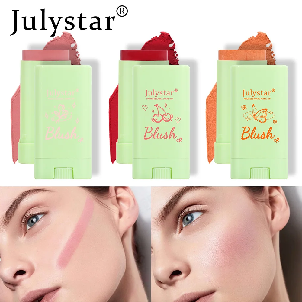 3 color Face Natural Blush Cream Matte Highlights Full color smooth and delicate easy to faint blush Blush rotating stick 4