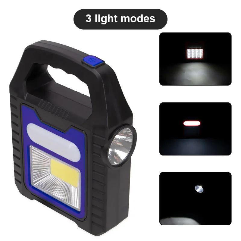 ZK20 Portable Solar Lantern COB LED Work Lamp Waterproof Emergency Spotlight USB Rechargeable Handlamp Outdoor Hiking Camping