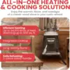Rustic 900 Square Foot Clean Cast Iron Log Burning Wood Stove Reaching Up T0 54,000  Cool Touch Safety 2