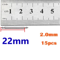Stainless Steel Watch Band Spring Bar Pins - 2mm Diameter, Various Lengths (15pcs - 22mm)