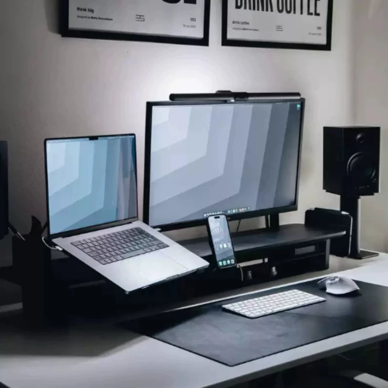 나무로 만든 Z3 Pro 모니터 라이저 스탠드 모듈형 트랙 타입 모니터 라이저 선반 데스크탑 컴퓨터 수납 랙 사무용품 정리대