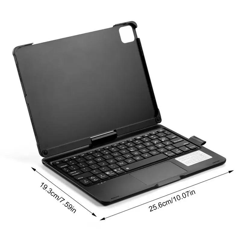 Wireless Tablet Keyboard 360-Degree Rotating Keyboard With Backlit Rainbow Light Keypad Protective Tablet