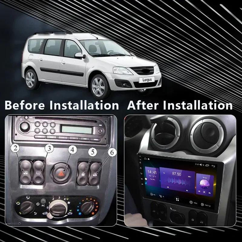 MAMSM Lada Largus 2012 - 2020 Ƽ̵  ÷̾, ȵ̵ 12, ̼ ׷, GPS, 4G, ī÷, , 2 Din