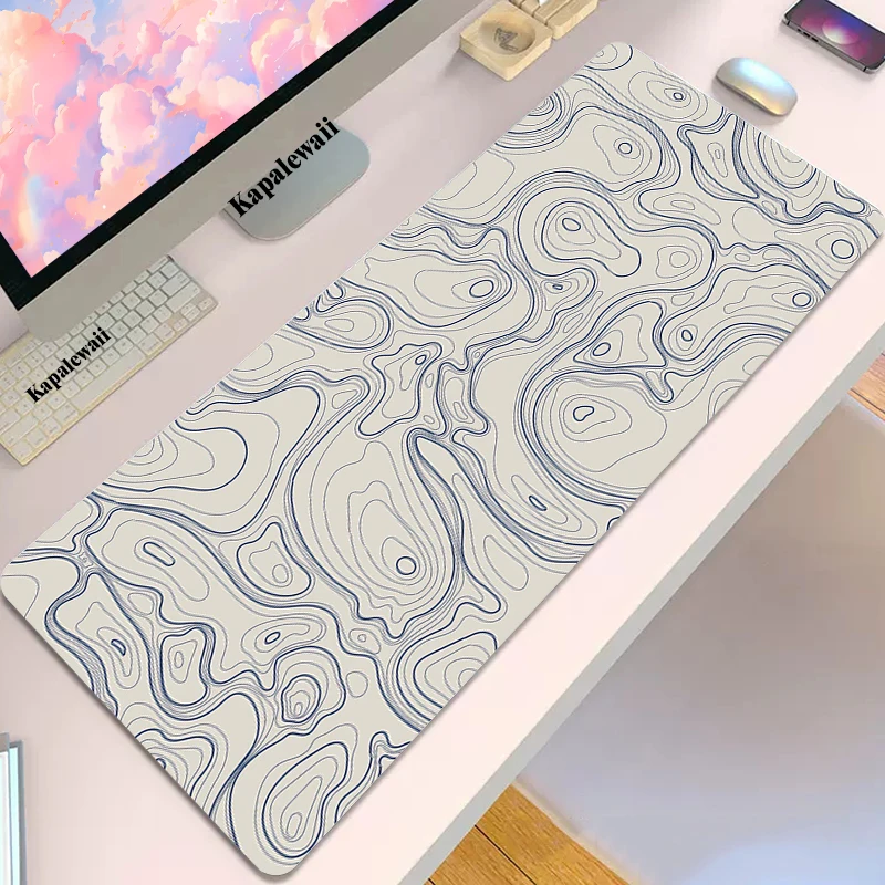 

Topographic Map Art Mouse Pad black and White Mousemat Gaming Large Mousepad Rubber Mouse Mat Non-slip Desk Mats Keyboard Mat