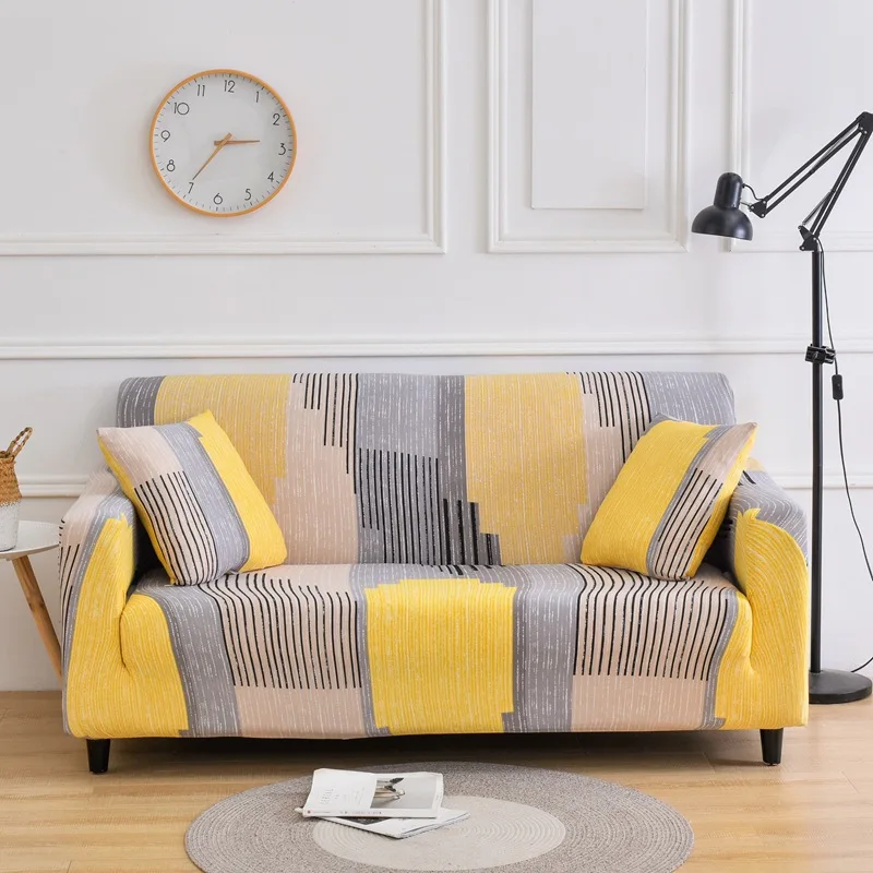 1pc Stylish Floral Printed Stretch Sofa Covers With Elastic Band Furniture Protector For Bedroom Office Living Room Home Decor 6