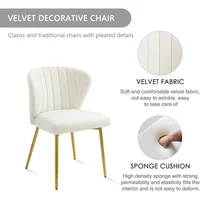 Velvet Dining Chairs Set of 4, Modern Upholstered Dining Chair with Golden Metal Legs, Dining Chairs for Kitchen, Living Room 2