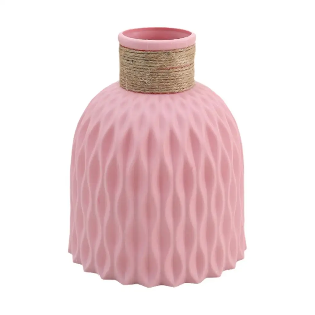 Nordic Flower Vase Imitation Ceramic Moire Artificial Flower Vase Living Room Desktop Decoration Wedding Centerpiece Arrangement 3