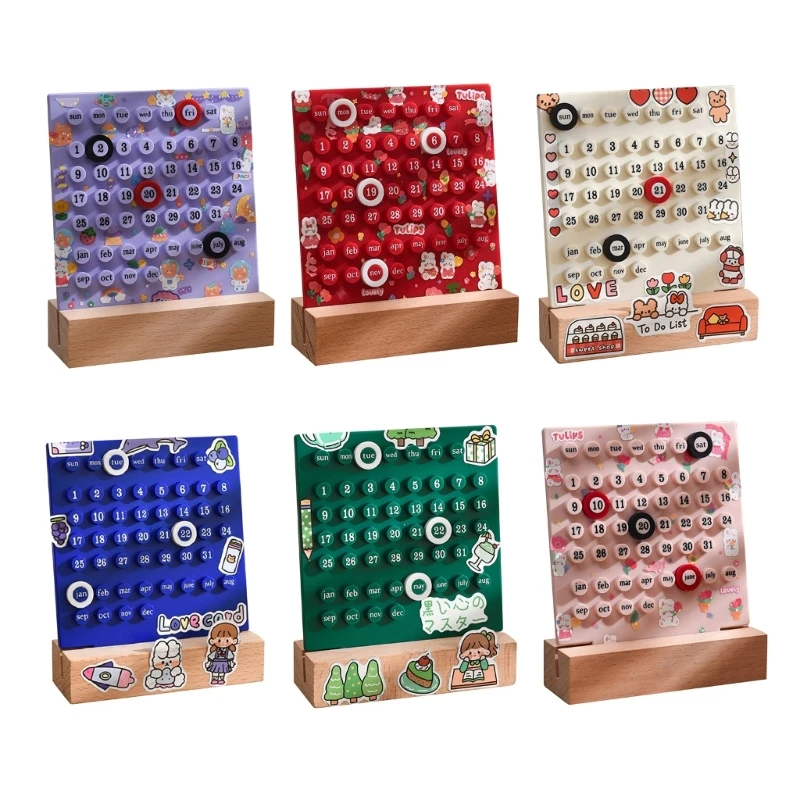 

Fashion Perpetual Calendar DIY Rings Reusable Handmade Date Record Desk Calendar Home Office Shops Decorations Supplies