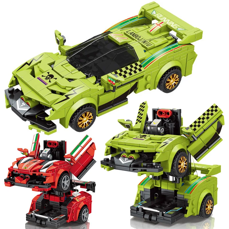 

Technical 2IN1 Deformation Robot Sports Car Model Building Blocks City Speed Champion Racing Vehicle Bricks Toys Kids Adult Gift