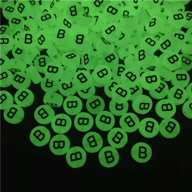 7mm Luminous Letter Beads Alphabet Acrylic Spaced Beads For Jewelry Making DIY Charms Bracelet Necklac