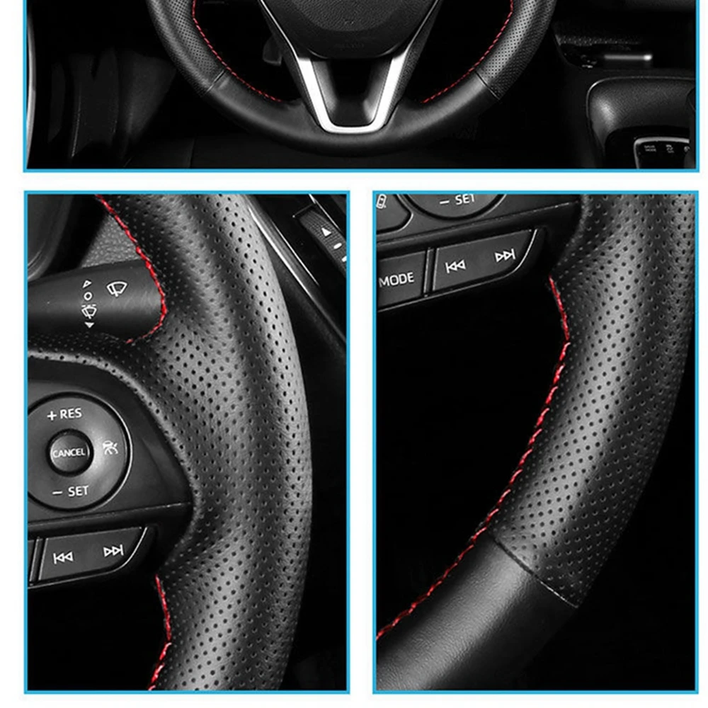 Funda de cuero de microfibra perforada para volante de coche, cosida a  mano, para Ford Kuga Focus 2, C-MAX, 2007, 2008, 2009, 2010 - AliExpress