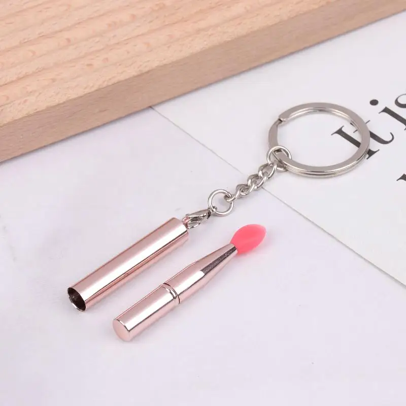 1 stücke Tragbare Multifunktionale Silikon Lippen Pinsel Mit Abdeckung Schlüsselbund Staubdicht Lippenstift Lippenstift Pinsel Lidschatten Pinsel – Detail 17