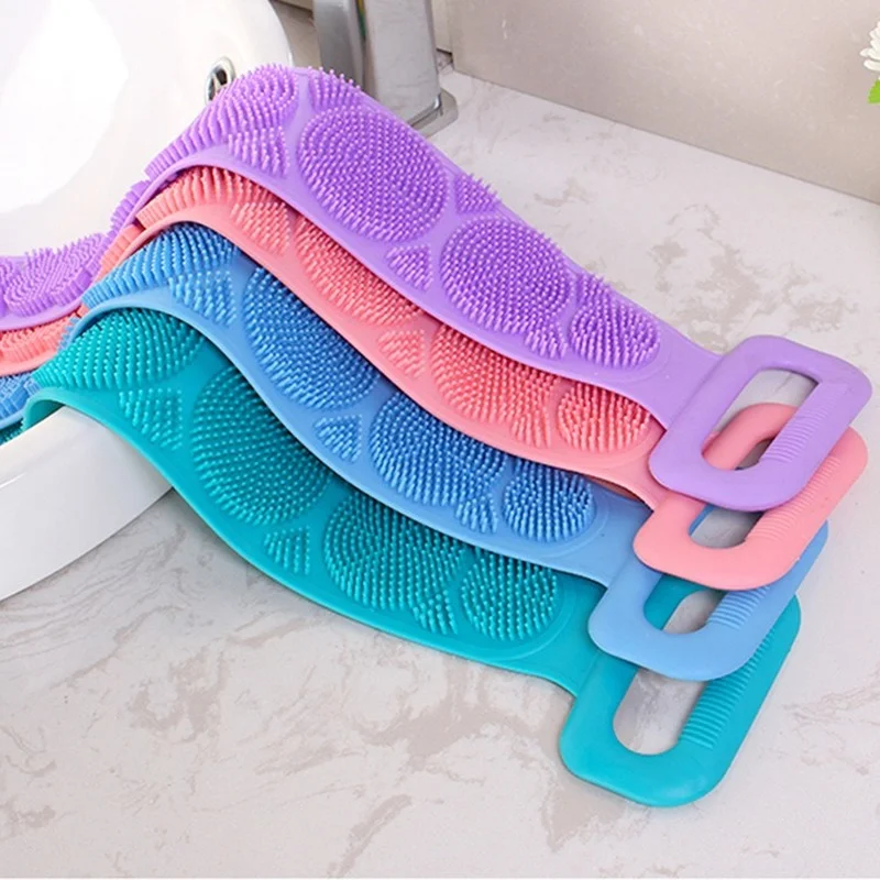 

Silicone Back Scrubber Soft Loofah Bath Towel Bath Belt Body Exfoliating Massage For Shower Body Cleaning Bathroom Shower Strap