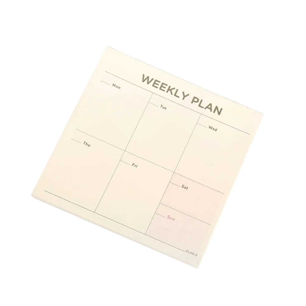 

60 Sheets Memo Pad Schedule Plan Notebook Notepad Bookmark for School Office Supplies (Weekly Planner)