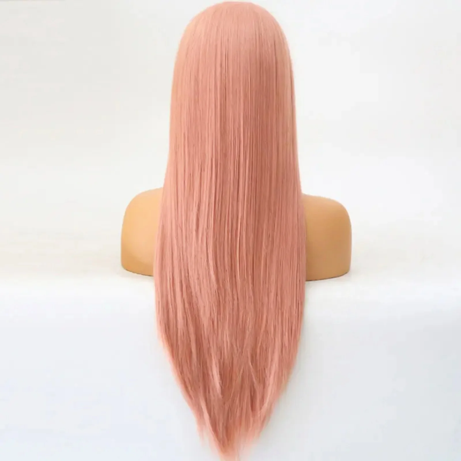 Pastel Pink Long Straight Synthetic Lace Front Wig Glueless Frontal Light Pink Colored Hair Lace Wigs For Women Party Cosplay Womens Synthetic Wigs