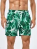 Men's Beach Shorts Summer Tropical plants pattern Drawstring Men's swim Trunks Elastic Waist 3D Print Gradient Breathable Shorts 1