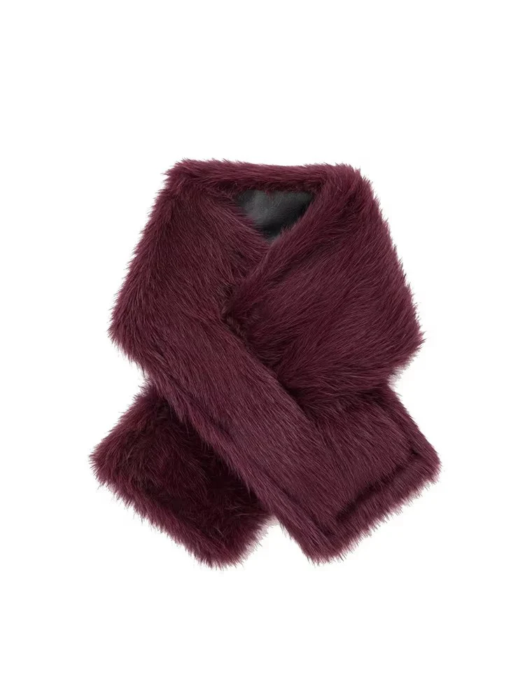 TFMLN Fur Collar Scarf Women Luxury 120 Cm Fluffy Fur Scarf Autumn Winter Down Jackets Hood Collar Coat Warm Fur Trims Decor