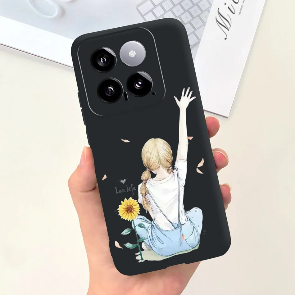 Sunflower Pattern Candy Color Soft Silicone Back Cover