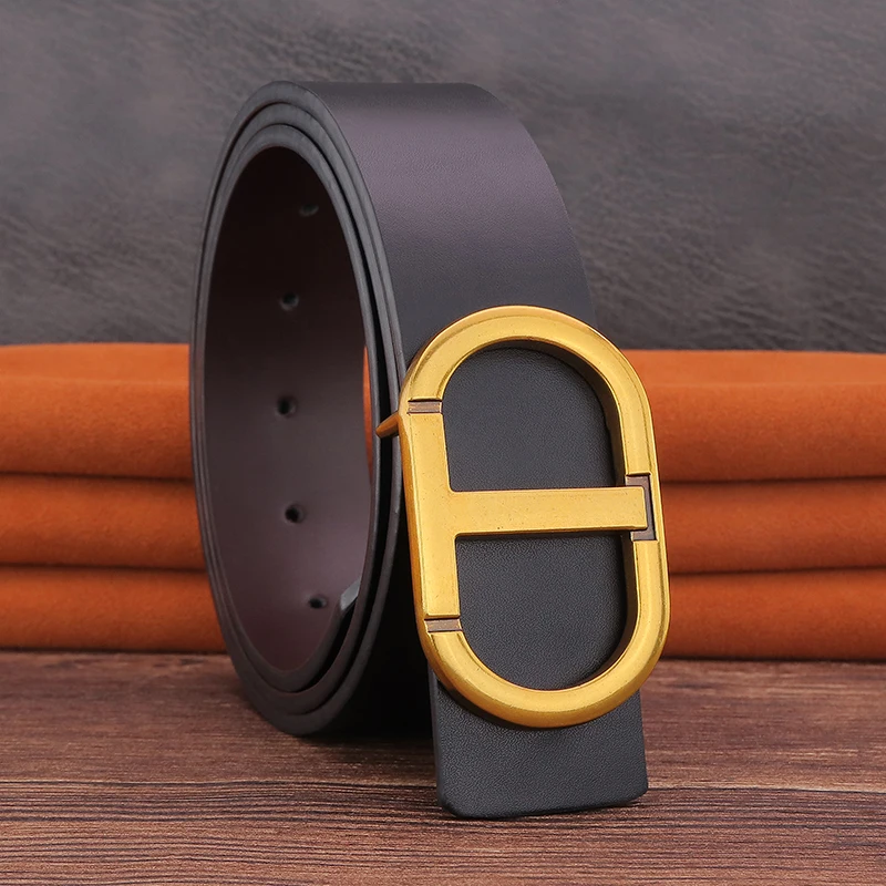 Ciartuar Leather Belts for Men Genuine Leather Belt Mens Luxury Designer  Belt Waist Gold Wedding belts Metal Casual Black belt - AliExpress